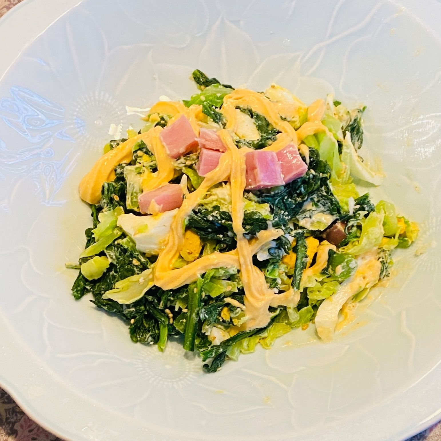 春菊たっぷり卵サラダ