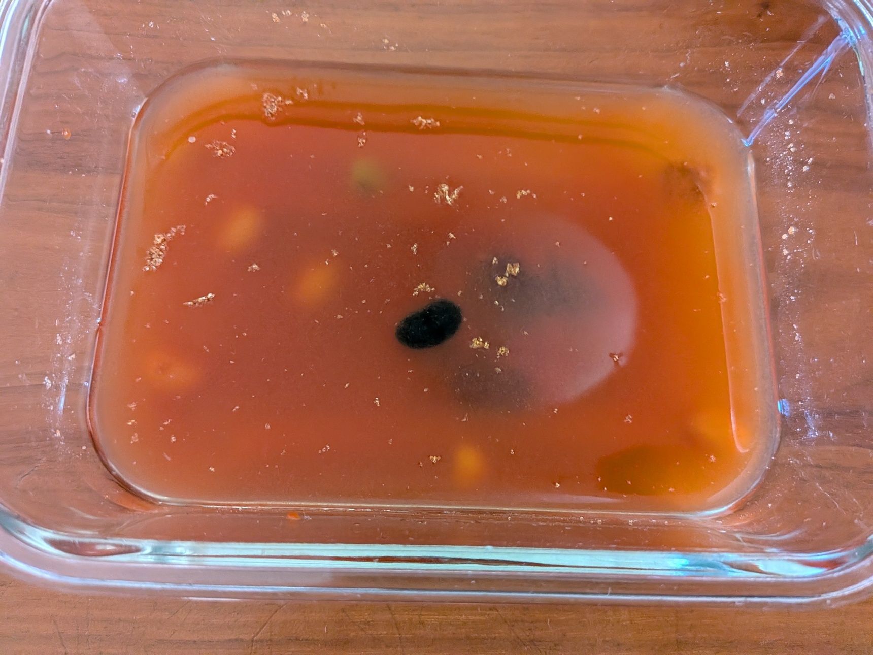 1.●を合わせて耐熱容器にいれる。600Wの電子レンジで9分加熱する