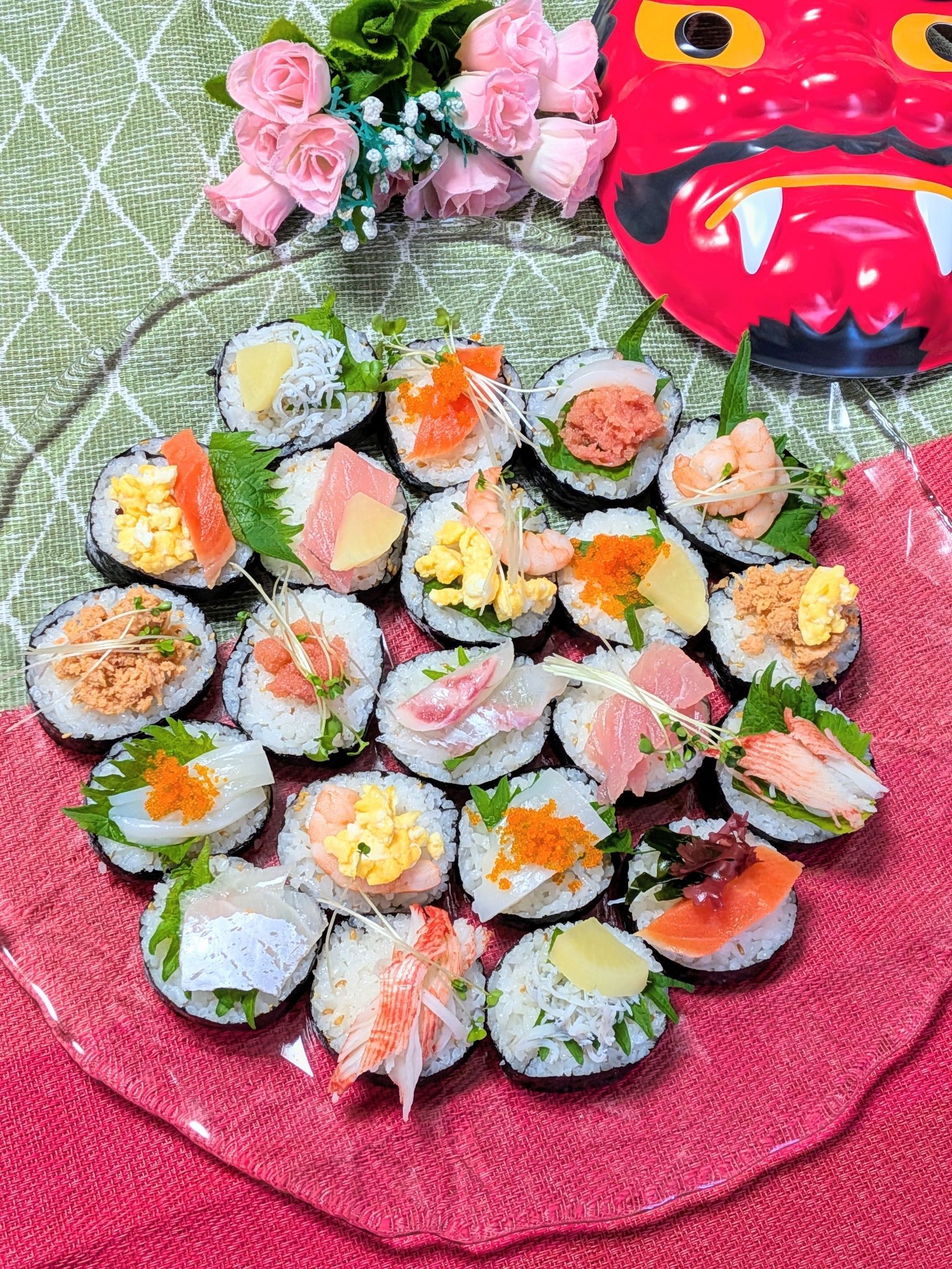 【節分】我が家は節分パーティー。カナッペ風恵方巻にしてみました。