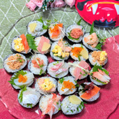 【節分】我が家は節分パーティー。カナッペ風恵方巻にしてみました。