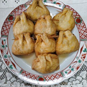 肉と餅入り巾着