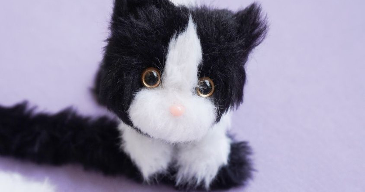 手芸動画／セリアのふわふわモール2本でできる猫の作り方 