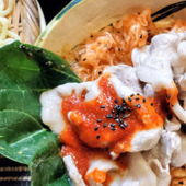 まろやか〜！茹で豚キムチ！新玉キムチ！茹で汁は鍋ラーメンに！