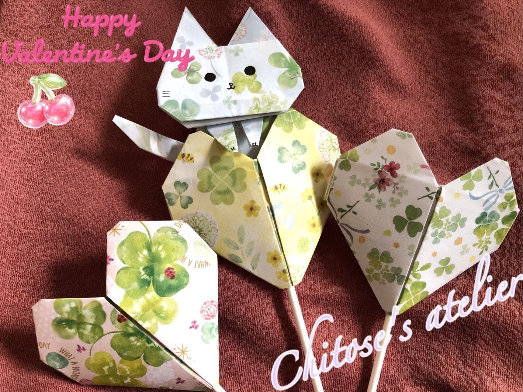 【バレンタイン】折り紙で作るハートキャンディラッピング