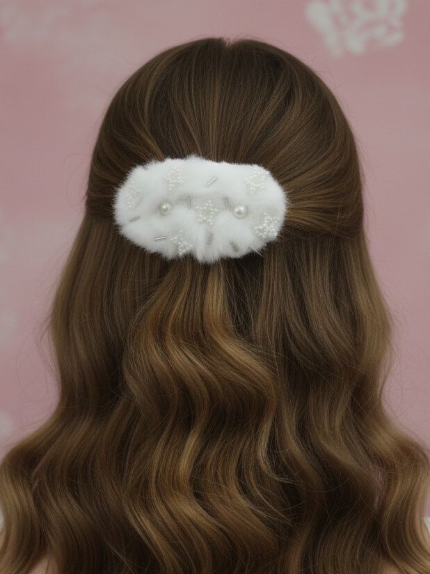 「ふわふわ」でバレッタを作ってしまいました！！止まらない！！