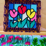 ステンドグラス風チューリップ