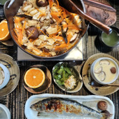 同時進行！ほぼ同じ材料！椎茸と煮干しの旨み！茶わん蒸しと炊き込みご飯！