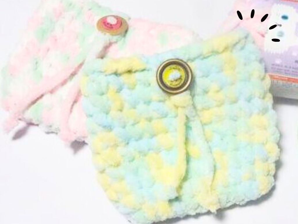 100均毛糸でかわいい『かぎ針編みポーチ』ができちゃった！こま編みだけでカンタンです♪