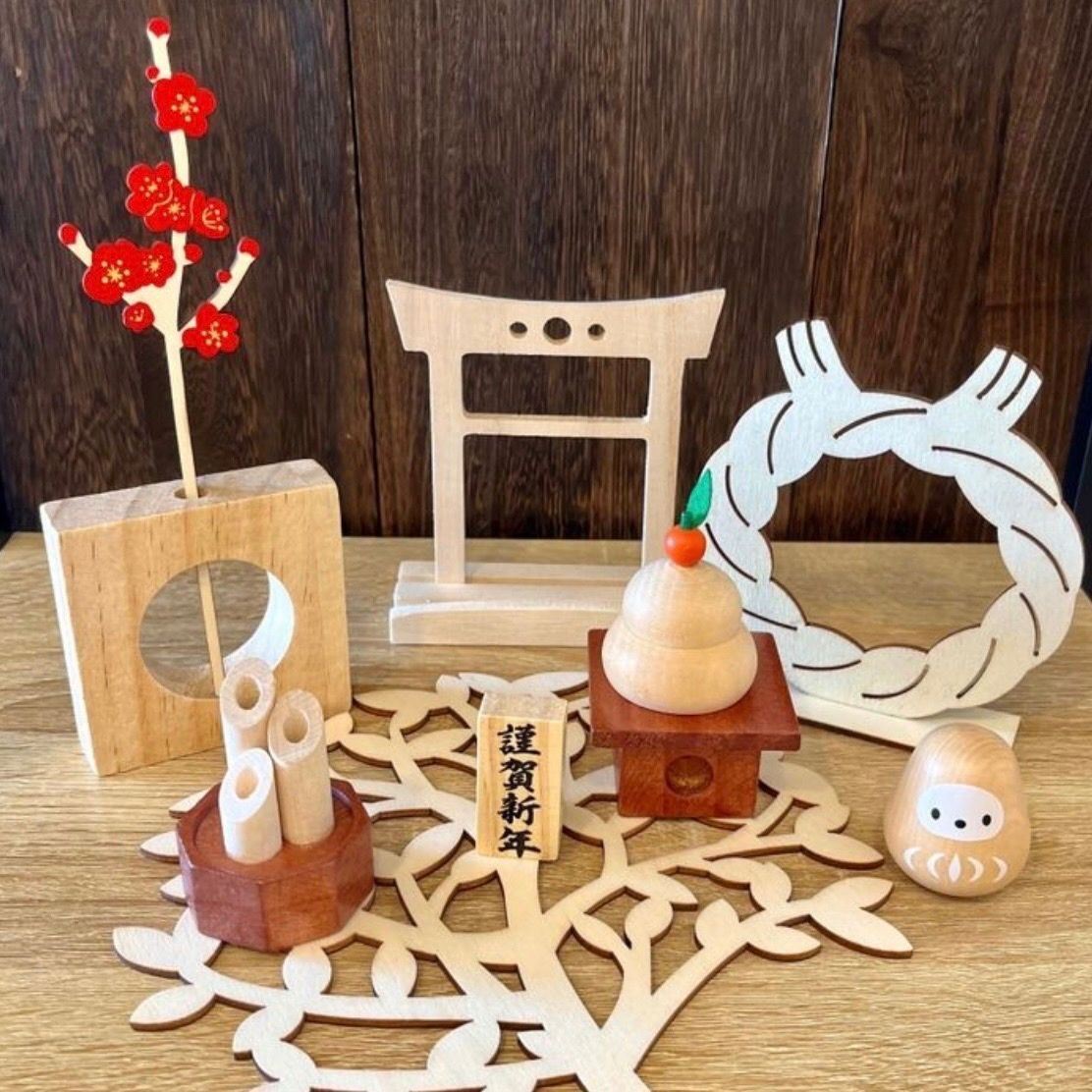 以前にSeriaで購入したお正月飾りの一部を利用