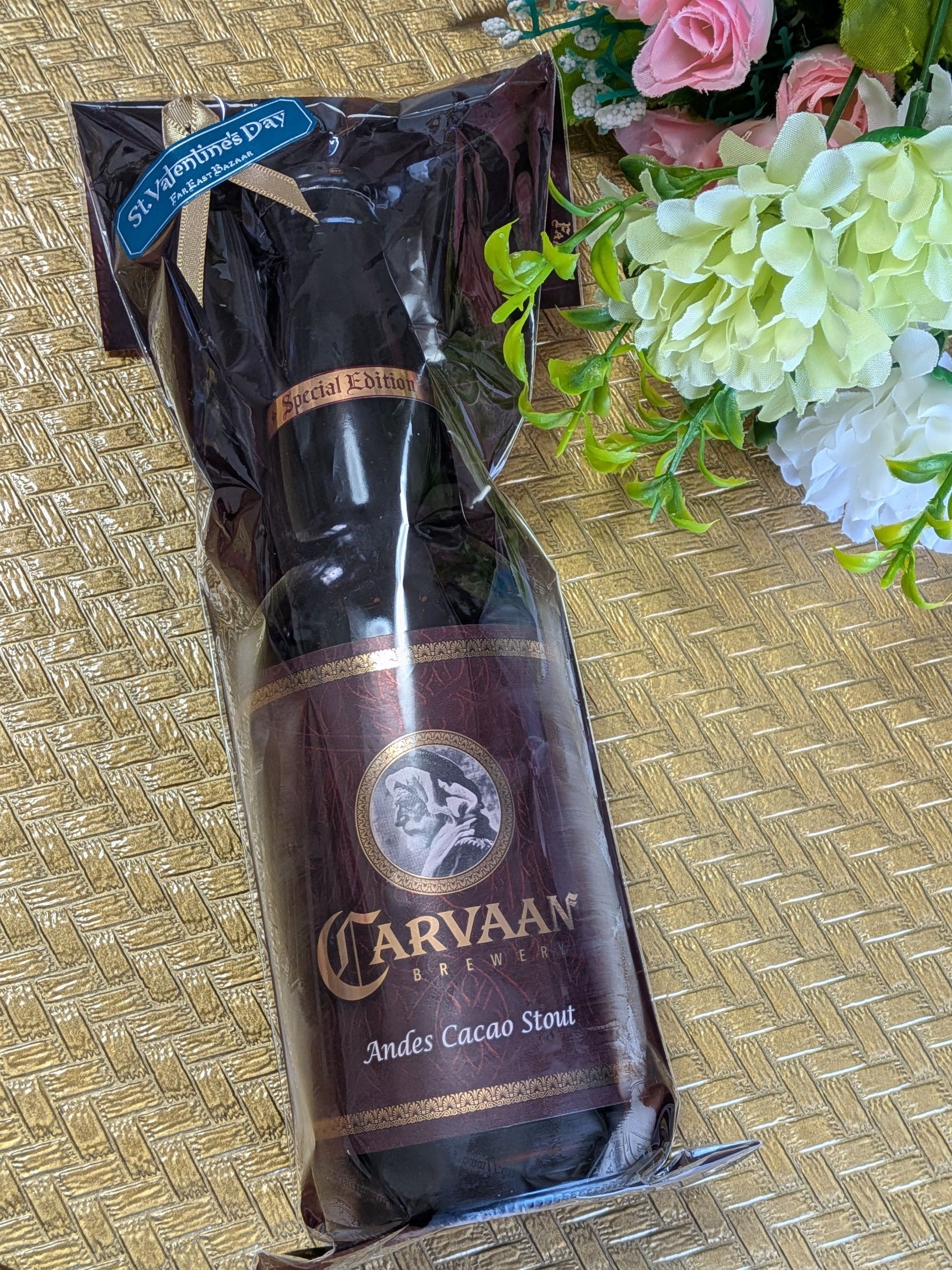 チョコレートを思わせる甘い香りの黒ビール。バレンタイン限定、カカオ豆3倍使用の豪華なビール