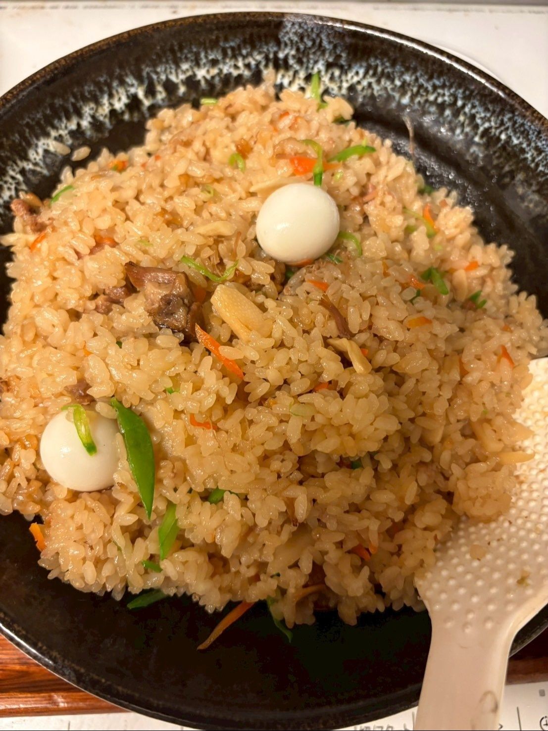 最後に私はウズラ卵の水煮を入れてちまき風にしてみました