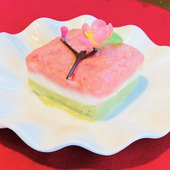 火は使わない！花粉症のこの時期にもってこい〜「菱餅風ヨーグルトシャーベット」