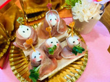 ミートボールとモッツァレラチーズと生ハムで作ったお雛様で乾杯！