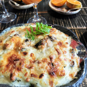 絶品！牡蠣を崩して〜！濃厚牡蠣ホワイトソースのチーズドリア！
