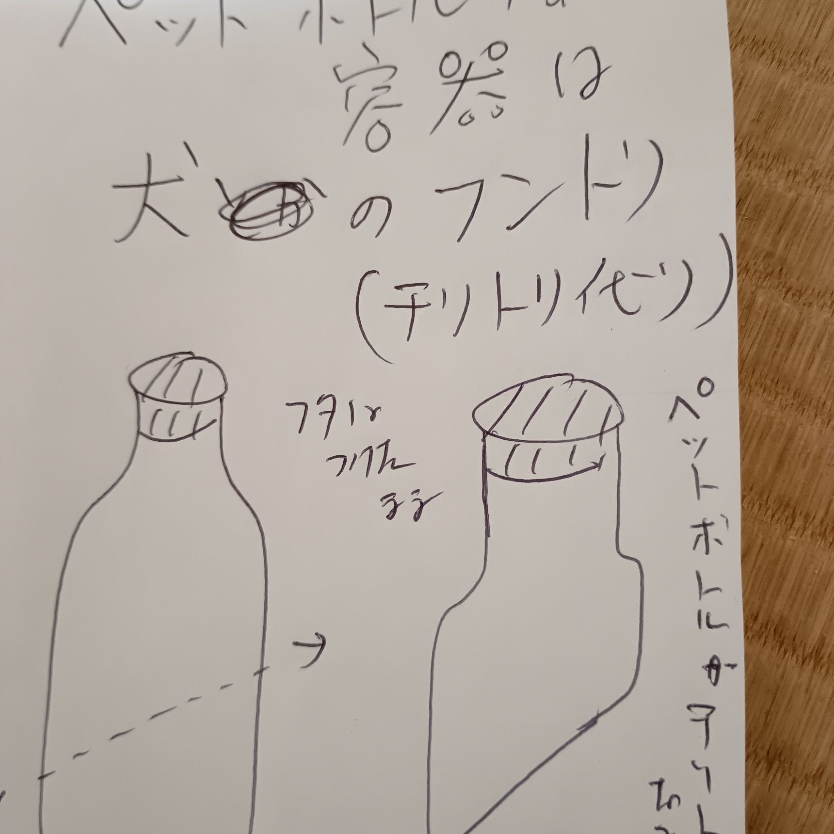 ペットボトルの空き容器は犬のフン取りになる。ちりとり代わり