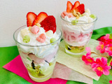 ひなあられ入り！ひな祭りパフェ