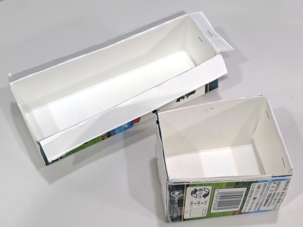 ①型作り：牛乳パックを活用