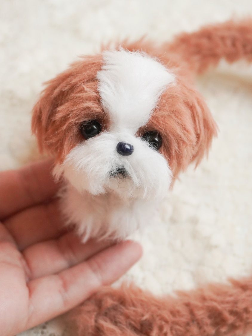 【手芸動画】セリアのふわふわモールで作るシーズー犬の作り方