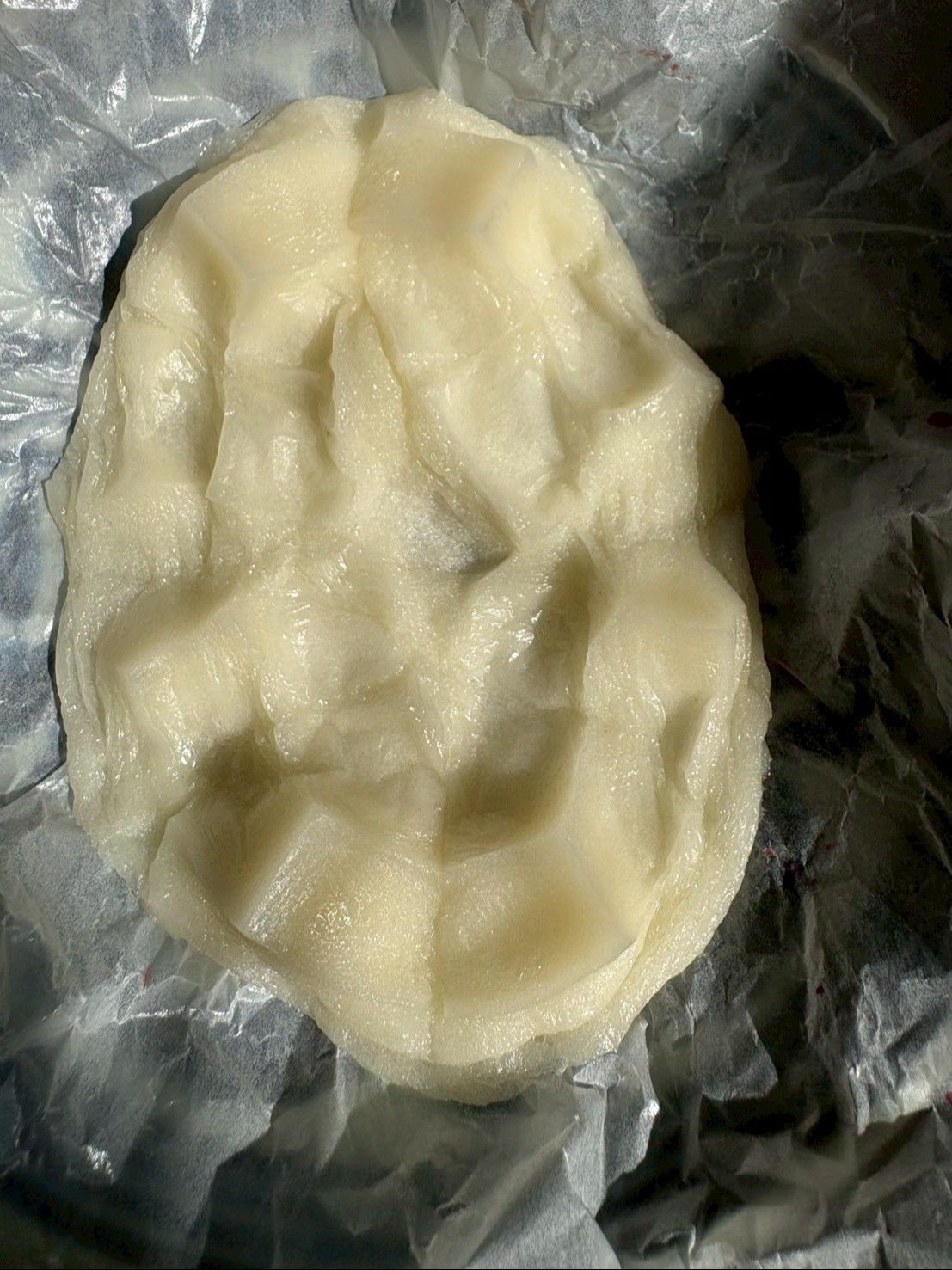 一度膨れますが、レンジから出すとこんな感じにしぼみます。