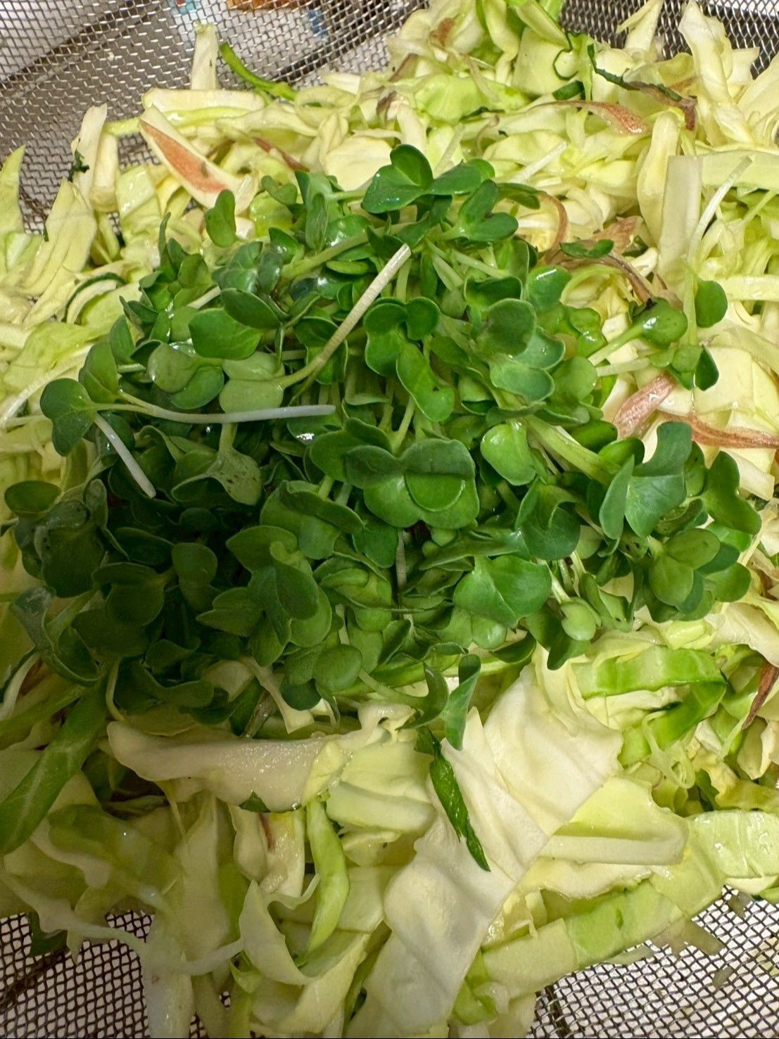 最後にカイワレを混ぜます