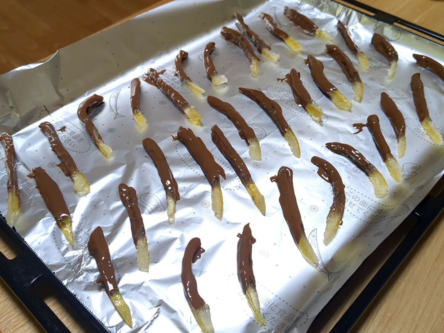 チョコレートをかけます