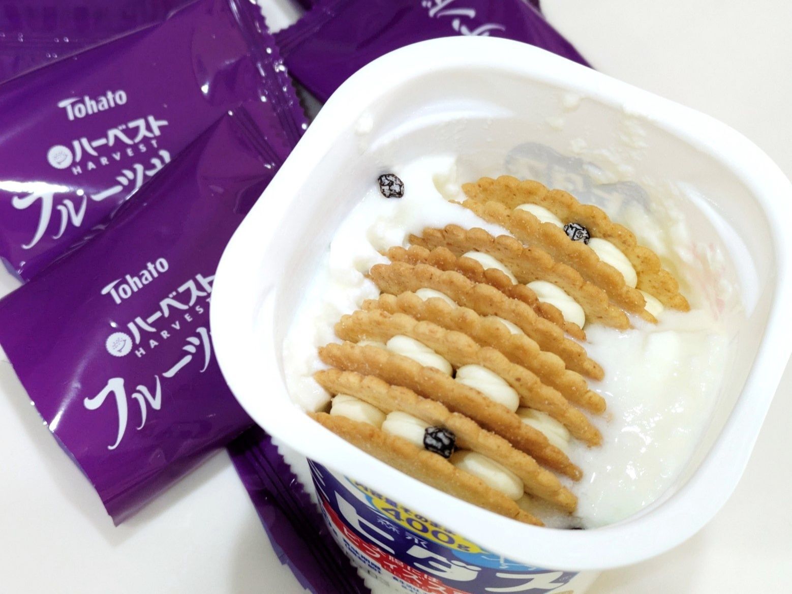 2回目：直接縦にヨーグルトに刺す