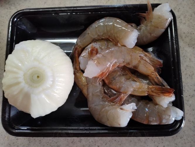 エビと新玉ねぎ