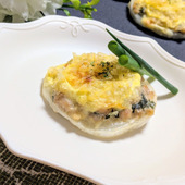 新たまねぎと鶏ひき肉のパン粉焼き