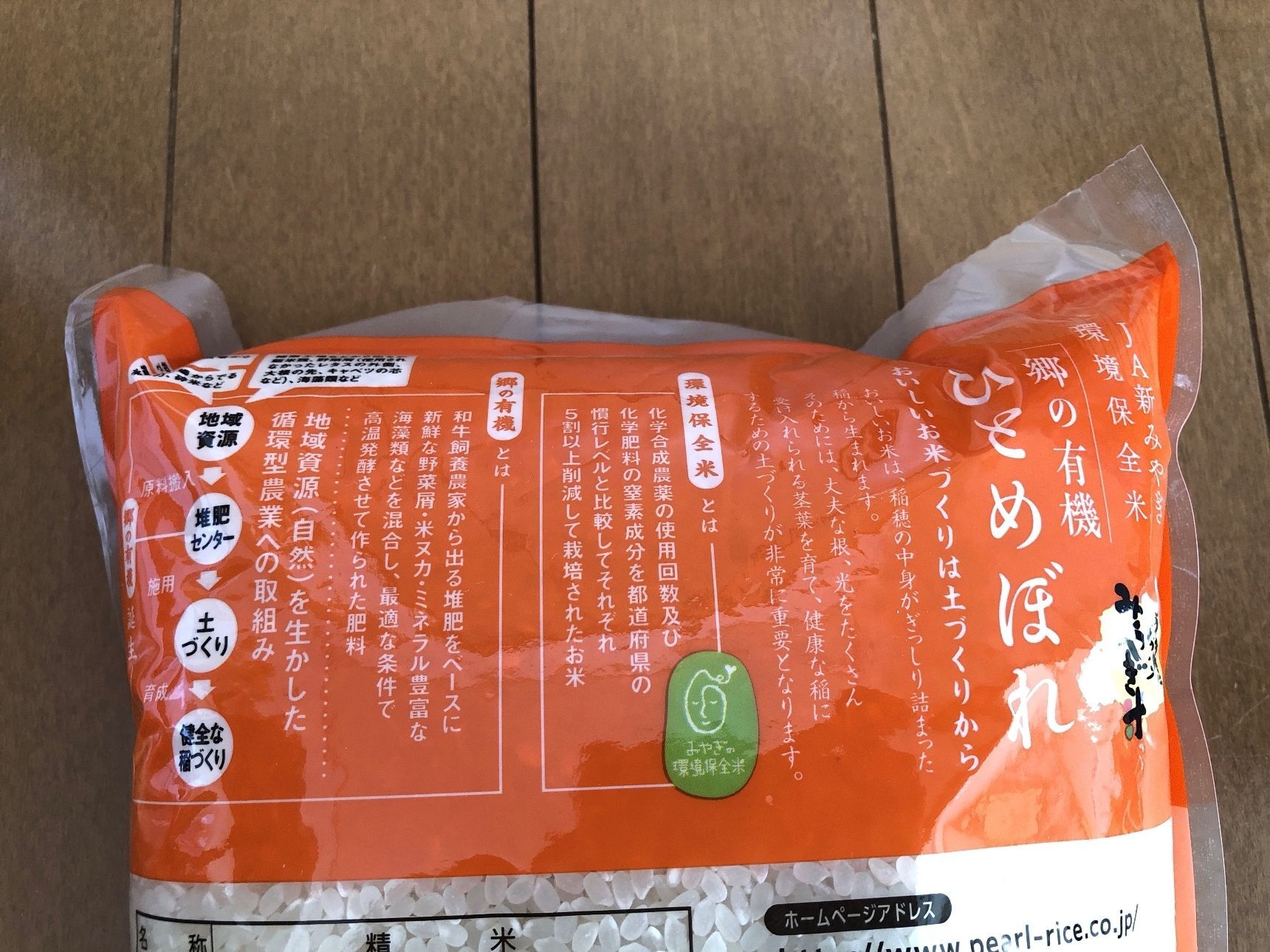 お米のパッケージの裏面にも詳しく書かれていました