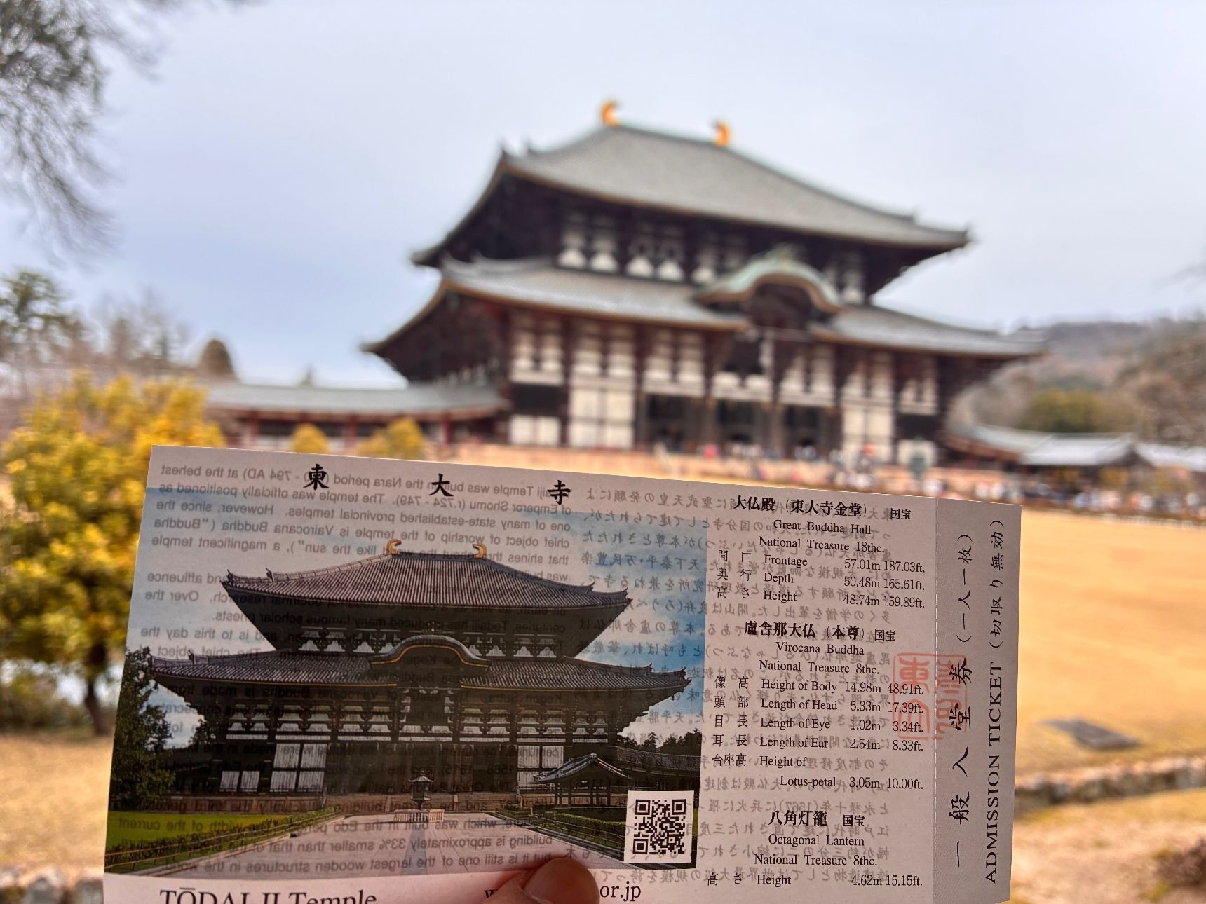 チケットと東大寺