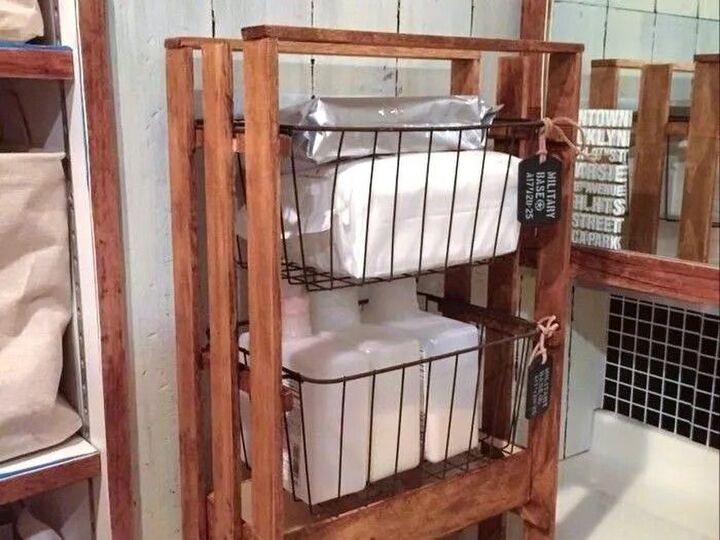 〈100均すのこ〉でスリムかご収納!小さくても収納力バツグンです♡