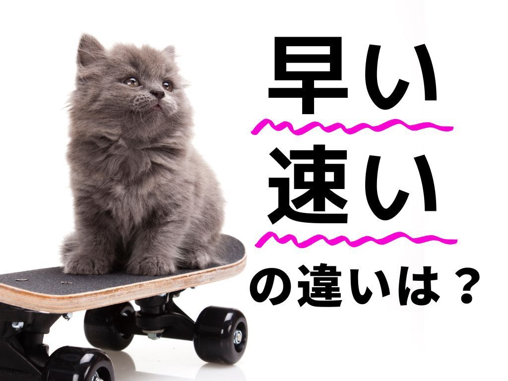 「早い」と「速い」の違いは？「スピードがはやい」はどっち？