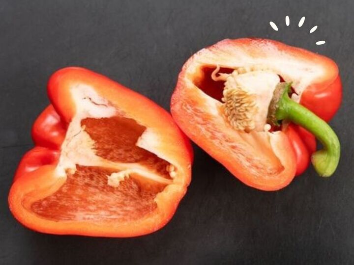 最初にこれやるだけで超簡単!パプリカの『種』を一発で取る裏ワザ。覚えておくと便利ですよ♪