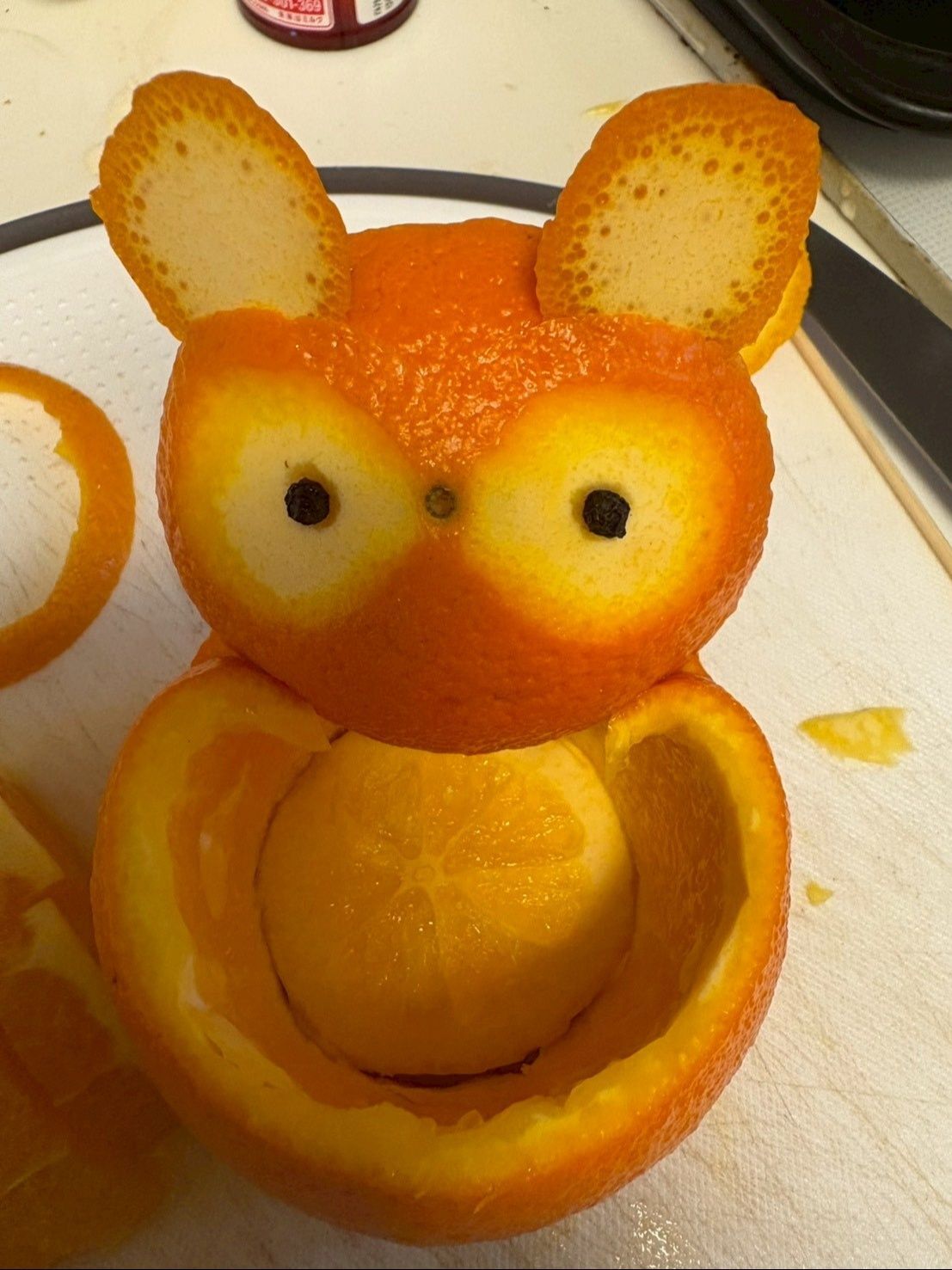 お顔を挟み込んで可愛い入れ物が出来ました！