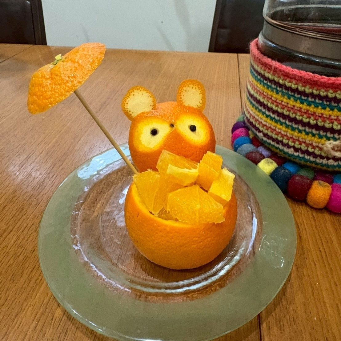 オレンジで作ったタヌキが凄い可愛くて！