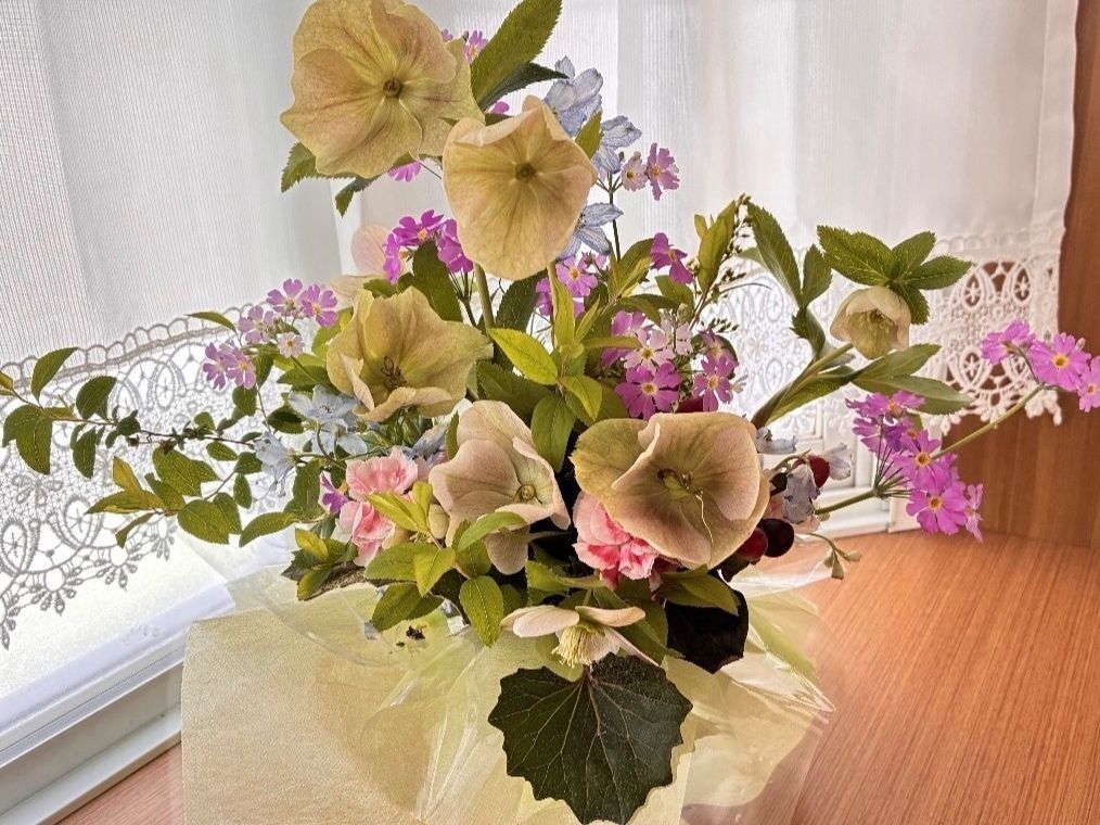 スーパーのフラワーアレンジをカスタム