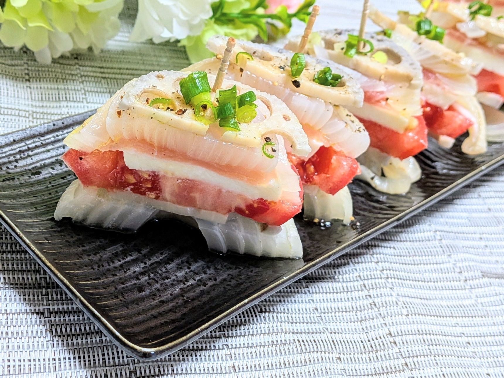 長皿に盛り付けてみました。