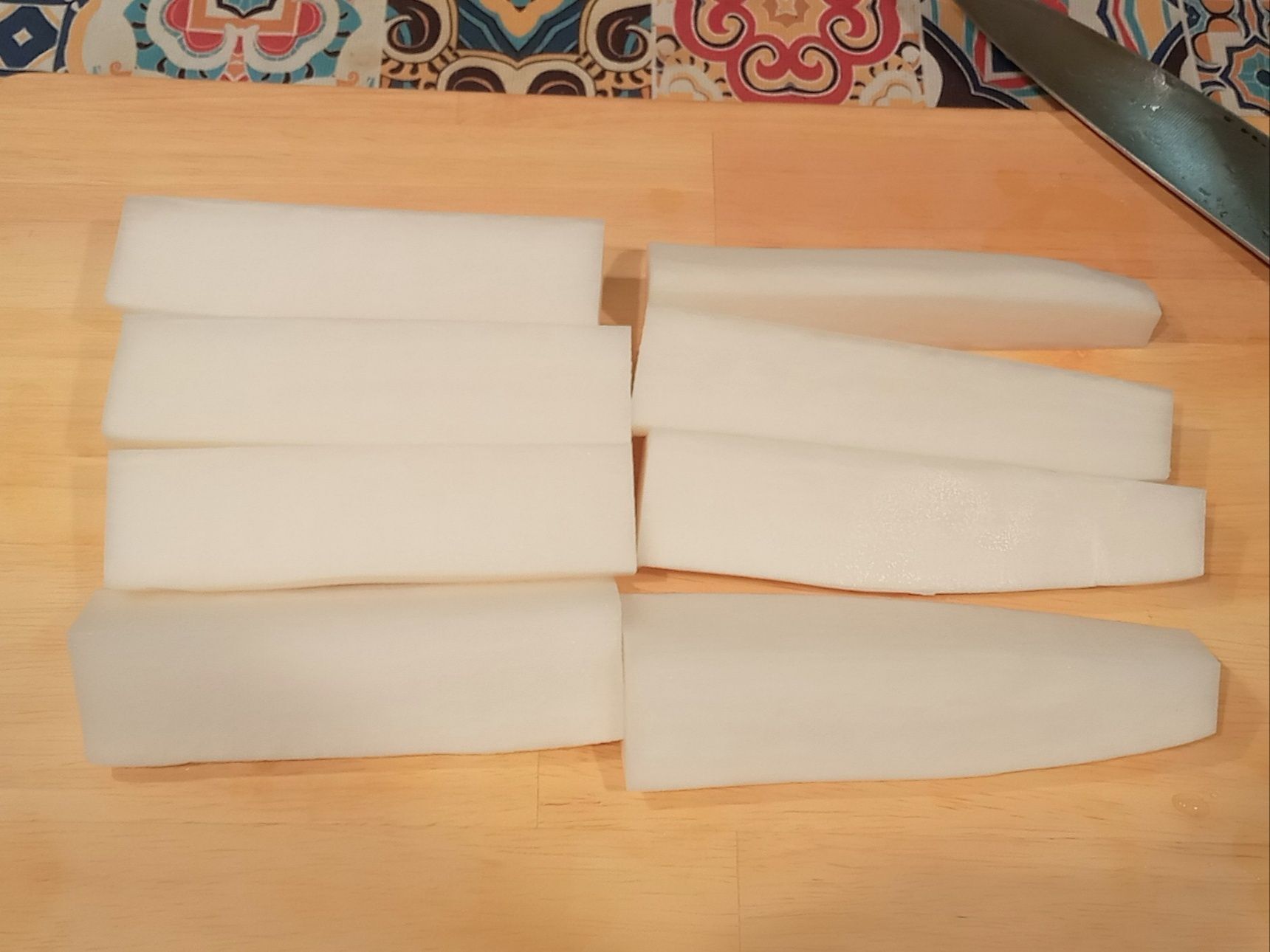 横半分、イチョウ切り