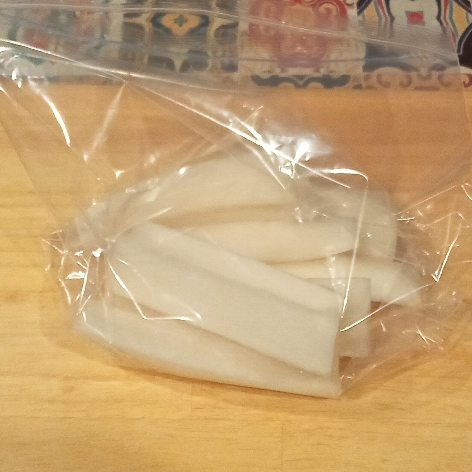 塩浸けした袋を洗って使用でもOKですが…新しい保存袋に入れ