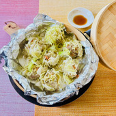 フライパンで作る「春キャベツのせいろ蒸しシューマイ」せいろ台がなくても大丈夫！