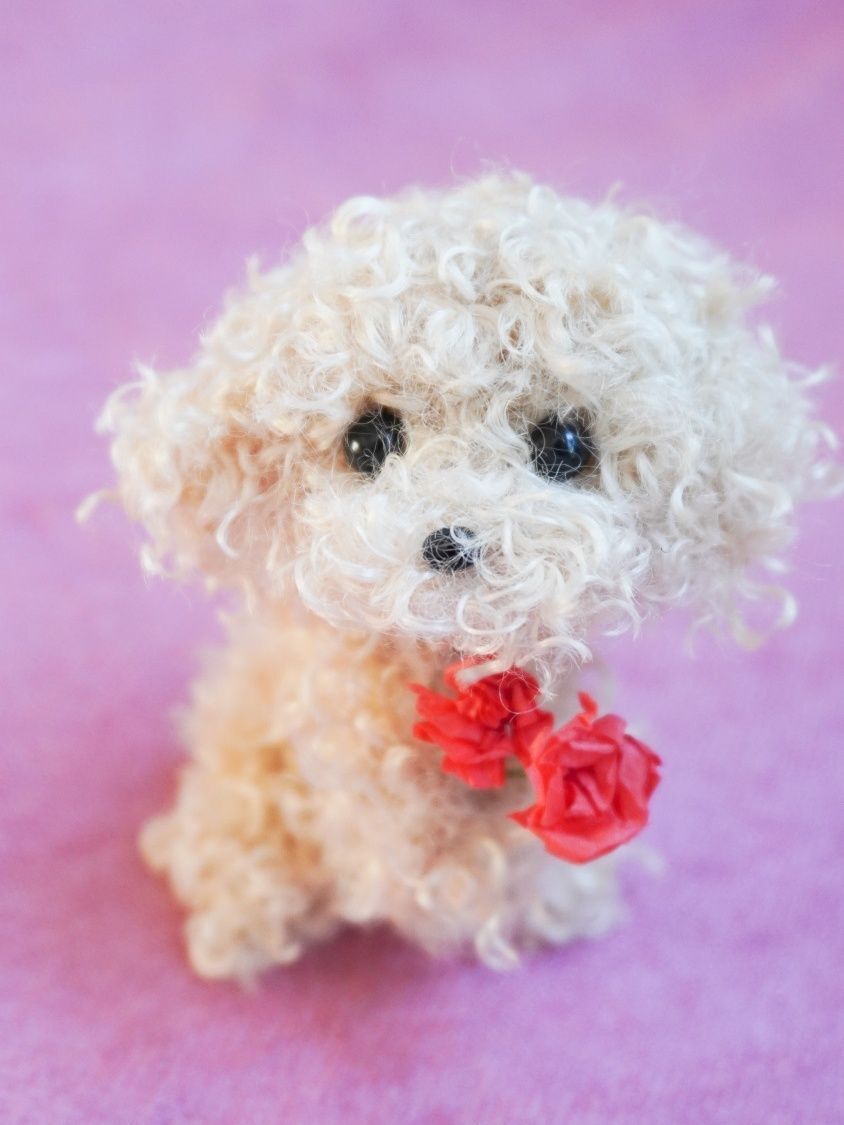 手芸動画/母の日の手作りプレゼントに！セリアのモールで作るトイプードル＋ミニフラワーの作り方