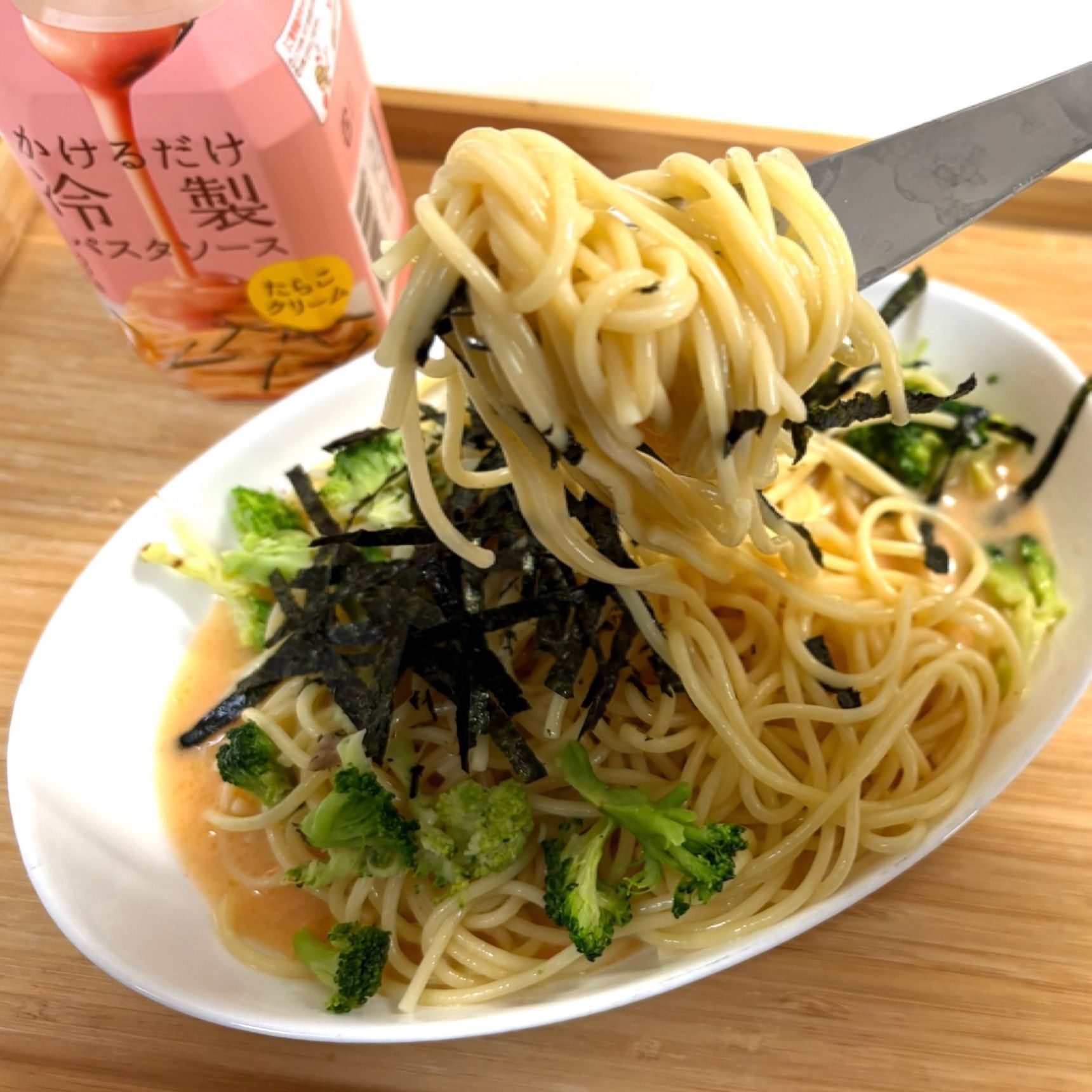 かけるだけで即完成！たらこクリームパスタソースが便利◎