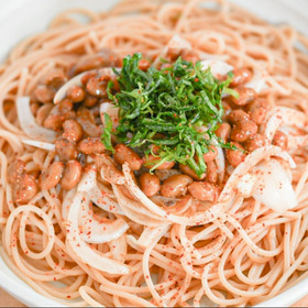やみつき！新玉ねぎの納豆パスタのレシピ