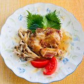 鶏もも肉の梅ソースステーキ