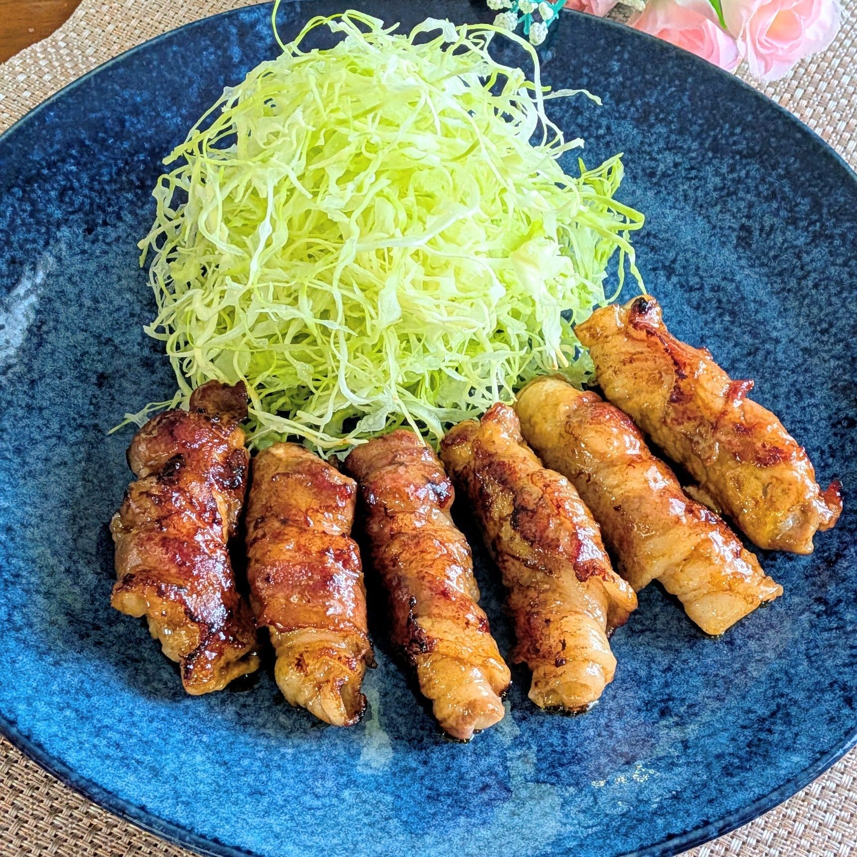 6.お皿に焼き上げたお肉だけを盛り付ける