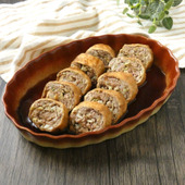 ごはんがモリモリ食べられる！「ひき肉とキャベツの油揚げロール煮」