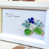 【シーグラスアート】紫陽花をイメージして作りました！