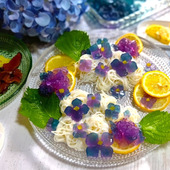 初夏を楽しむ！レモンで色変わり！紫陽花そうめん