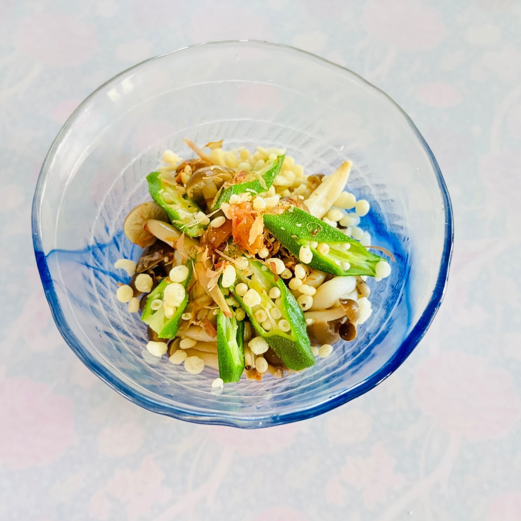 鹿児島県オクラ1袋100円！早速「梅おかか塩昆布天かす和え」