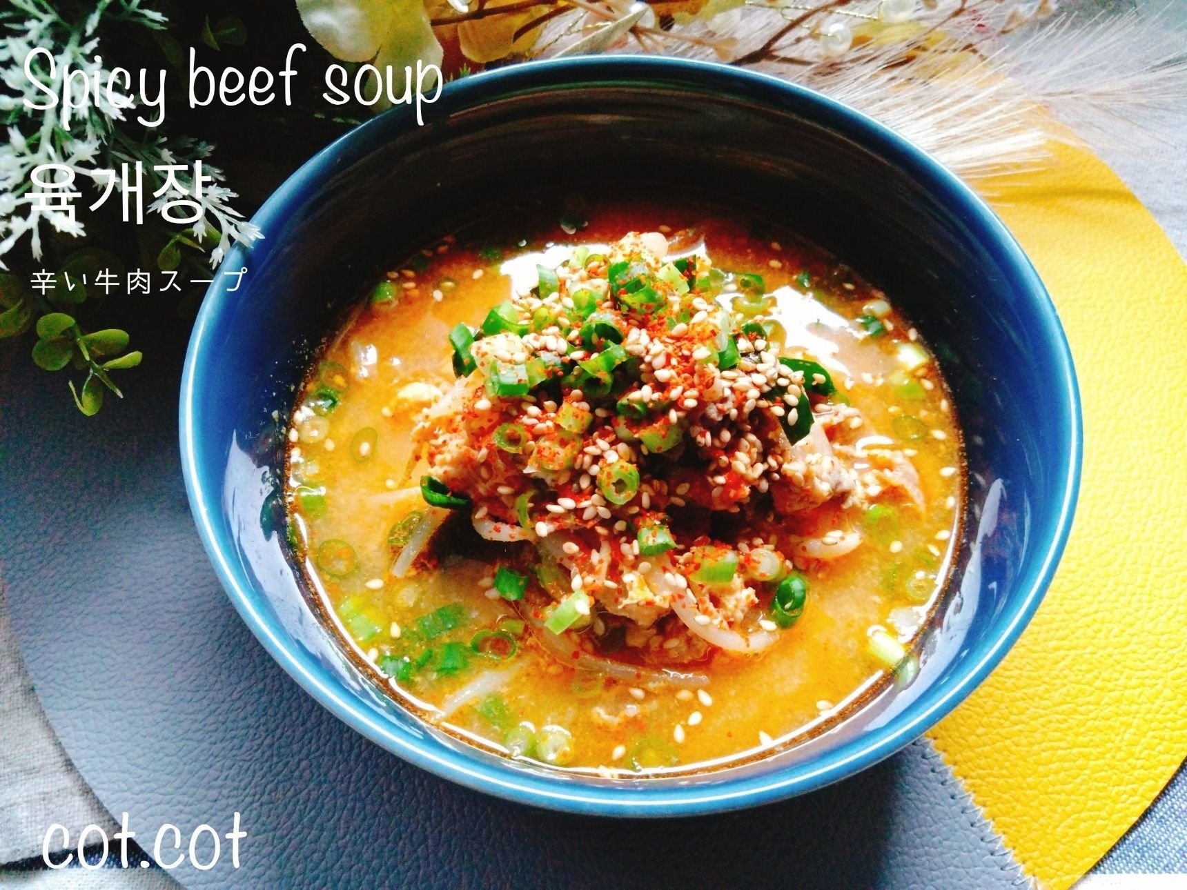 お家で本格韓国料理‼육개장【辛い牛肉スープ】
